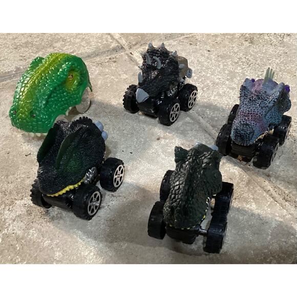 LOT OF DINOSAUR PULL BACK TOY Friction Cars - Picture 3 of 5